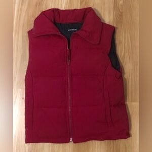 Express Bold Red Quilted Vest